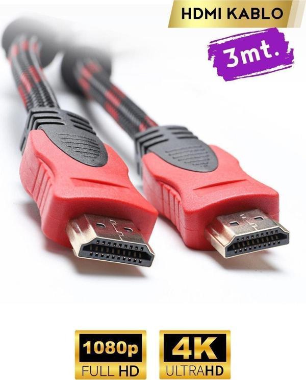 UMUR 3 Metre HDMi Kablo Full HD TV Monitör Uydu Alıcısı PC Uyumlu HDMI Kablosu - Image 1