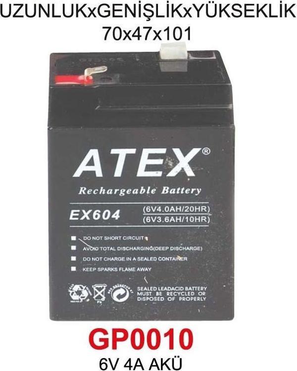 6V 4A AKÜ - UZUNLUK x GENİŞLİK x YÜKSEKLİK 70 x 47 x 101 - Image 1