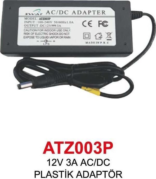 12V 3A AC/DC PLASTİK ADAPTÖR - Image 1