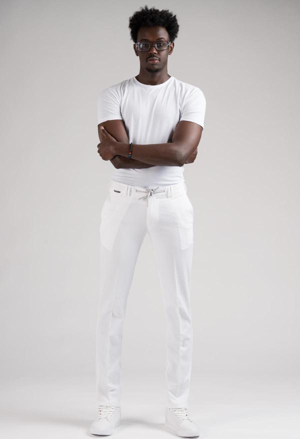 Ecer Slimfit Beli Yarım Lastikli Ve İplikli Gofre Kumaş Yazlık Jogger Pantolon - Image 1