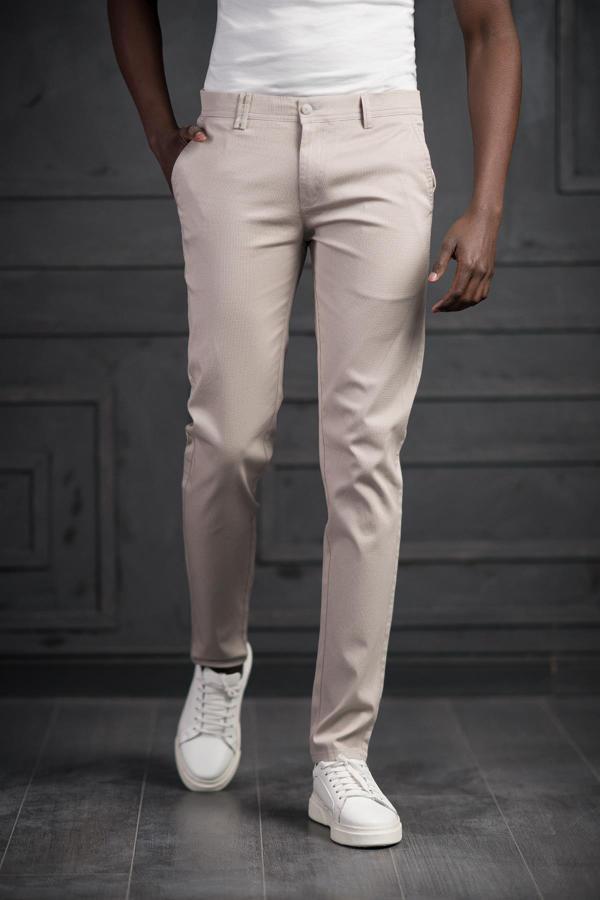 Slimfit Küçük Armürlü Yazlık Pamuklu Gabardin  Pantolon  - Image 1