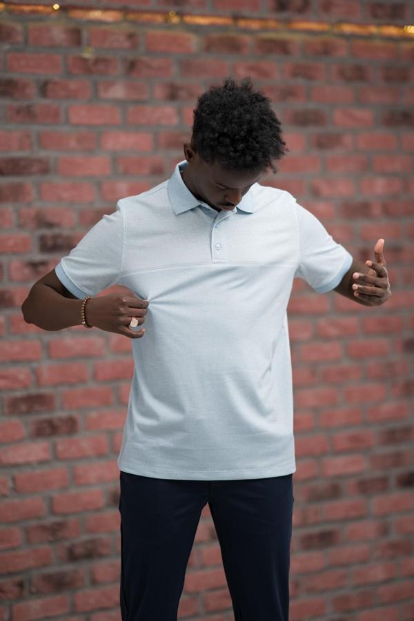 Advante Regular Fit Likralı Pano Desenli Polo Yaka T-shirt - Image 1