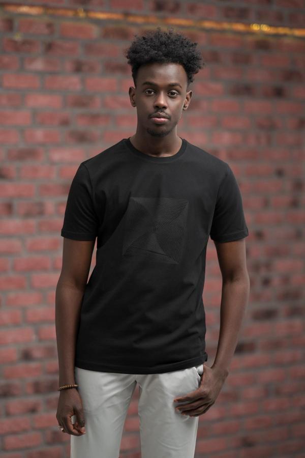 Slim Fit Pamuklu Önü Baskılı Sıfır Yaka T-Shirt - Image 1