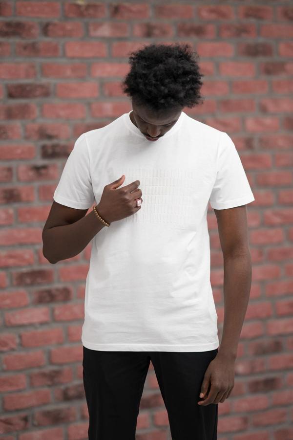 Slim Fit Pamuklu Önü Baskılı Sıfır Yaka T-Shirt - Image 1