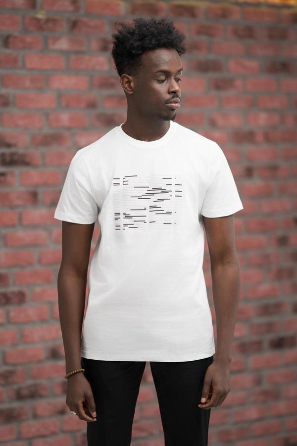 Slim Fit Sıfır Yaka Baskılı Pamuklu T-Shirt - Image 1