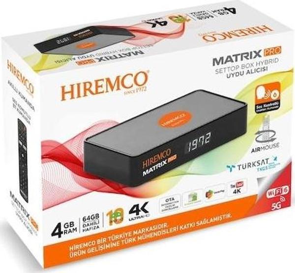 Hiremco Matrix Pro 4K UHD Android10 Uydu Alıcısı - Image 1
