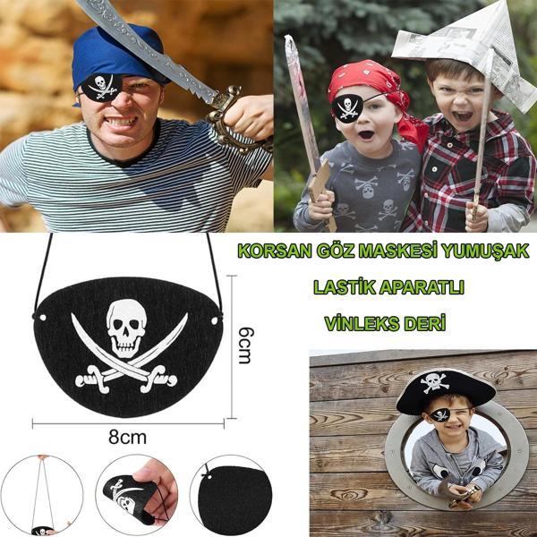 Vinleks Deri Korsan Göz Bandı Lastikli - Image 1