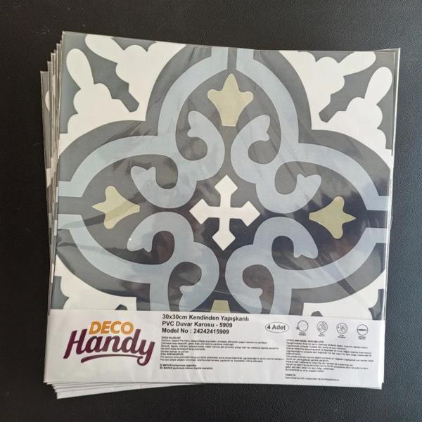 DecoHandy  Pvc Duvar Karosu 30x30cm 4'lü Paket - Çini Desen  0,36m2 - Image 1
