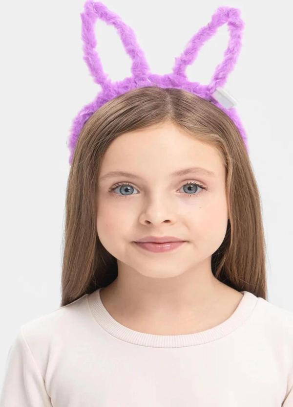 Led Işıklı Peluş Tavşan Kulak Taç Lila - Image 1