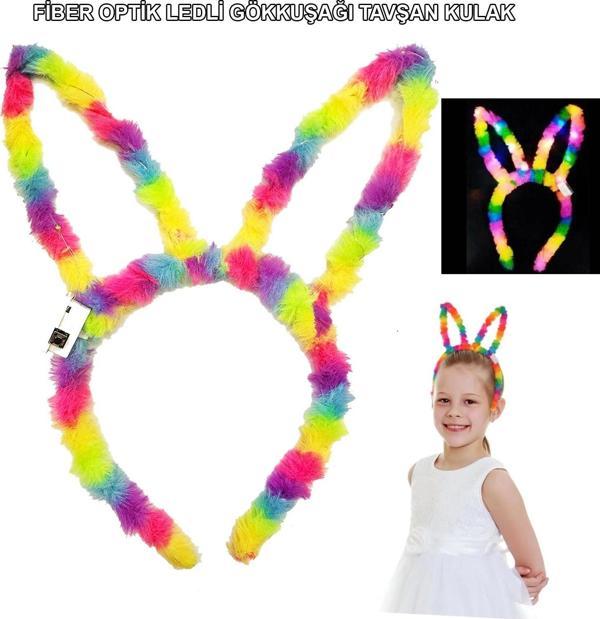 Fiber Optik LED Gökkuşağı Tavşan Kulak - Image 1