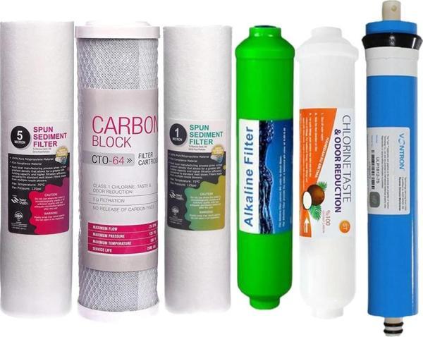 Su Arıtma Filtre Seti 6 Lı Çift Karbon Vontron Membran Mineralli - Image 1