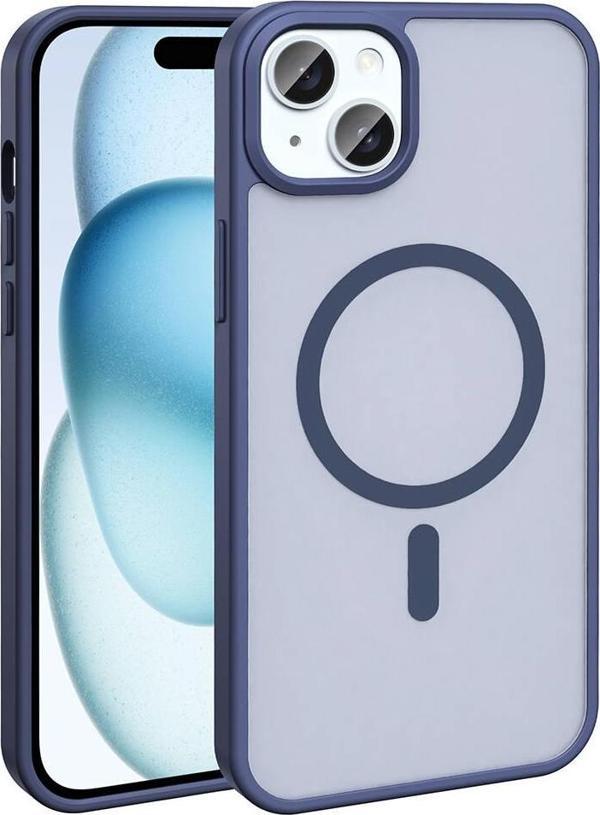 iPhone 14 Plus Uyumlu Kamera Korumalı Magsafe Wireless Şarj Özellikli Mat Silikon Kapak - Image 1