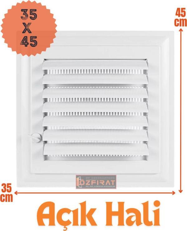 Özfırat Pvc Yapı Menfez 35X45 Cm Banyo / Wc Havalandırma Menfezi / Plastik Beyaz Renk  - Image 1