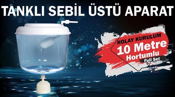 Su Arıtma Hazneli Sebil Üstü Aparat 10 mt Hortum ve Bağlantı Parçaları Dahil - Image 1