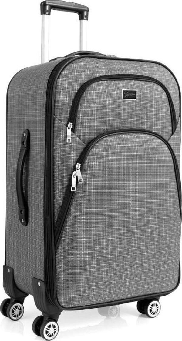 Kabin Boy 4 Teker Kumaş Valiz Gri 1081 - Image 1