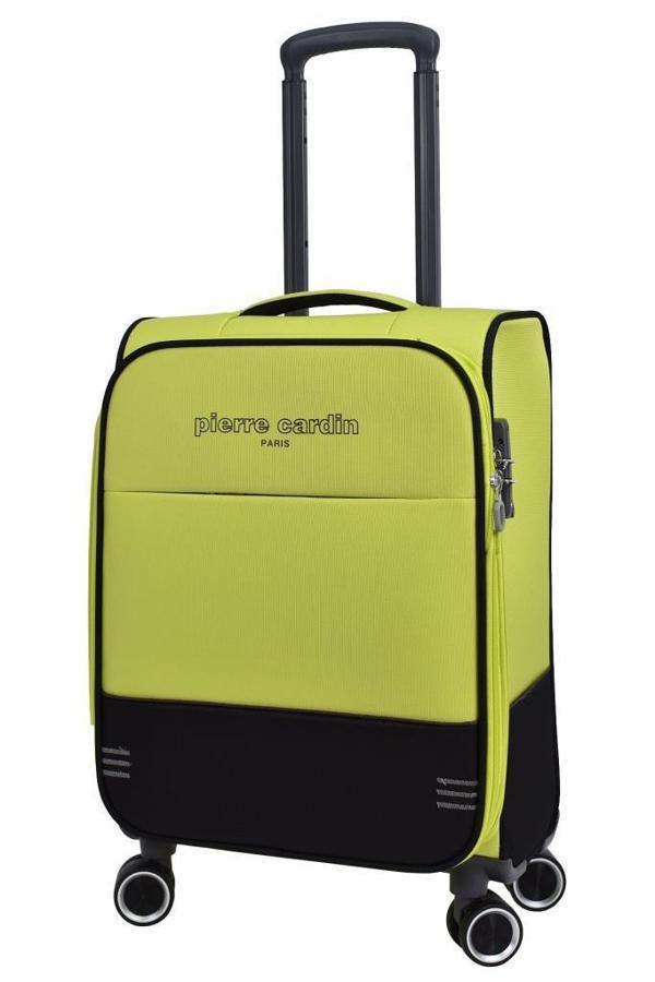 Pierre Cardin Ultra Light Hafif Lüx Kumaş Kabin Boy Valiz Lime 04PC8200 - Image 1