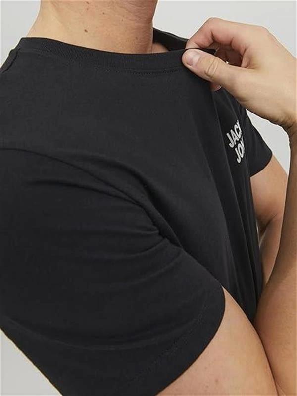 12151955 Bisiklet Yaka Baskılı Erkek T-Shirt Siyah - Image 1