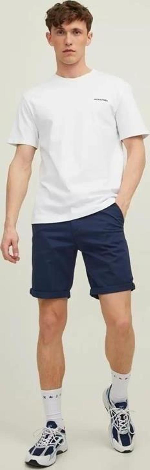 12165604 %100 Pamuk Likralı Regular Fit Erkek Chino Short Lacivert - Image 1