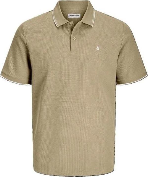 12268130 Likralı Polo Yaka Erkek Tshirt Bej - Image 1