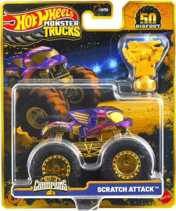 Hot Wheels Monster Trucks Bigfoot Trophy Şampiyonları - Scratch Attack (1/64) - Image 1