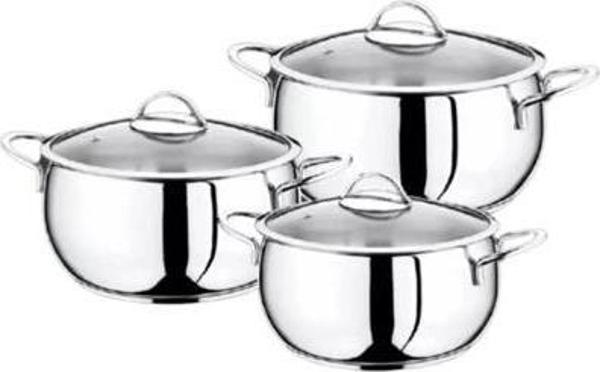 OMS 6 Parça Yarı Küre Güveç Çelik Tencere Seti Silver 1117 - Image 1