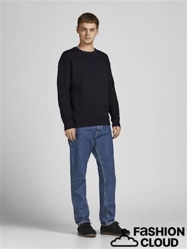 2 İplik Baskısız Bisiklet Yaka Erkek Sweatshirt - Image 1