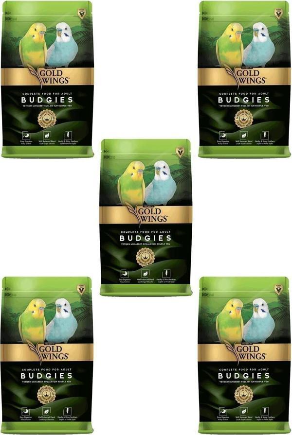Gold Wings Premium Muhabbet Kuşu Yemi 1 Kg X 5 Adet - Image 1