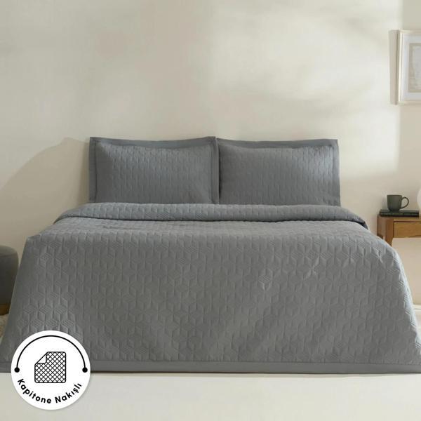 Karaca Home Liora Çift Kişilik Yatak Örtüsü Antrasit - Image 1