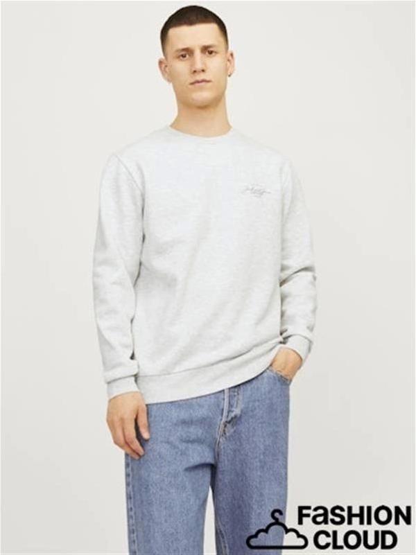 Üç İplik Küçük Baskılı Erkek Sweatshirt - Image 1