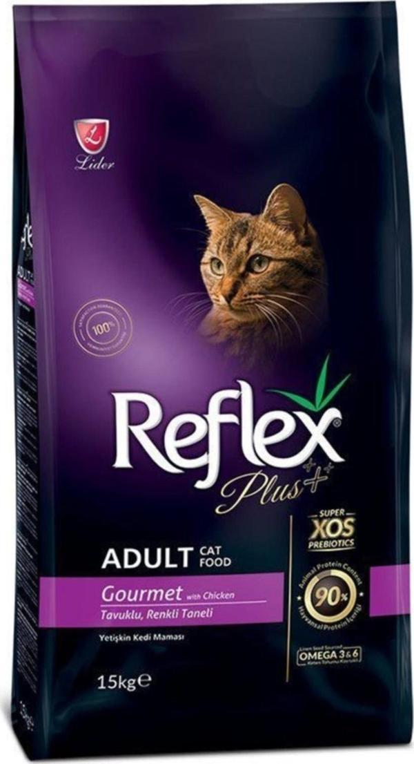 Reflex Plus Tavuklu Renkli Taneli Yetişkin Kedi Maması 15kg. - Image 1