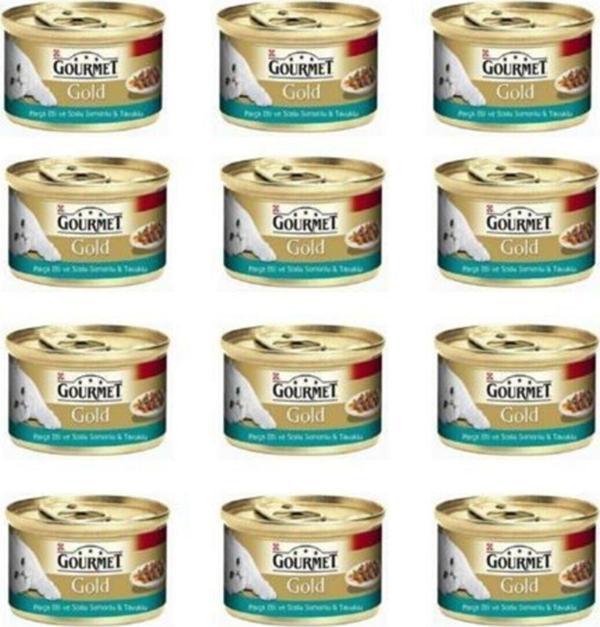 Gourmet Gold Somonlu Tavuklu Kedi Konservesi 85 gr 12 Adet - Image 1