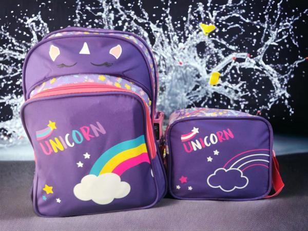 Unicorn Baskılı İlkokul Çantası ve Beslenme Çantası - Image 1