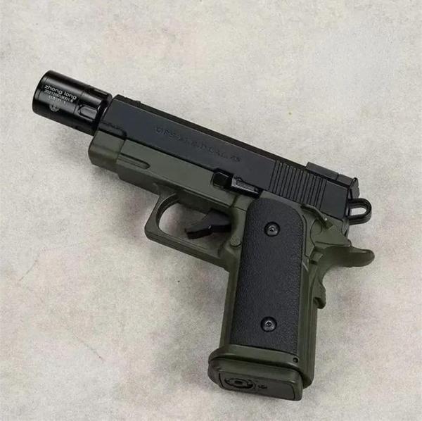 Dan Wesson 10mm Minyatür Tabanca Metal Doldurulabilir Torch Çakmak Yeşil - Image 1