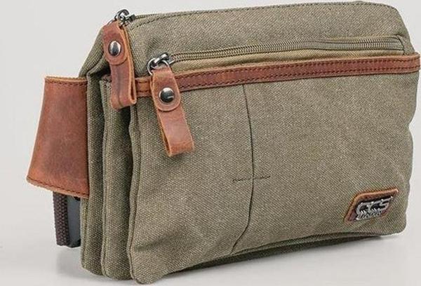 ÇÇS 31510 Çift Kanvas Bel Çantası Yeşil - Image 1