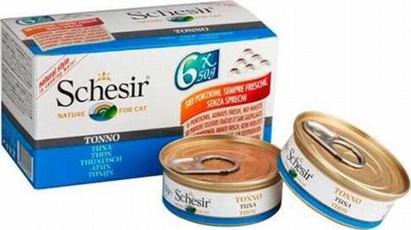 Schesir Multipack Ton Balıklı Yetişkin Kedi Konservesi 6 Adet 50 gr - Image 1