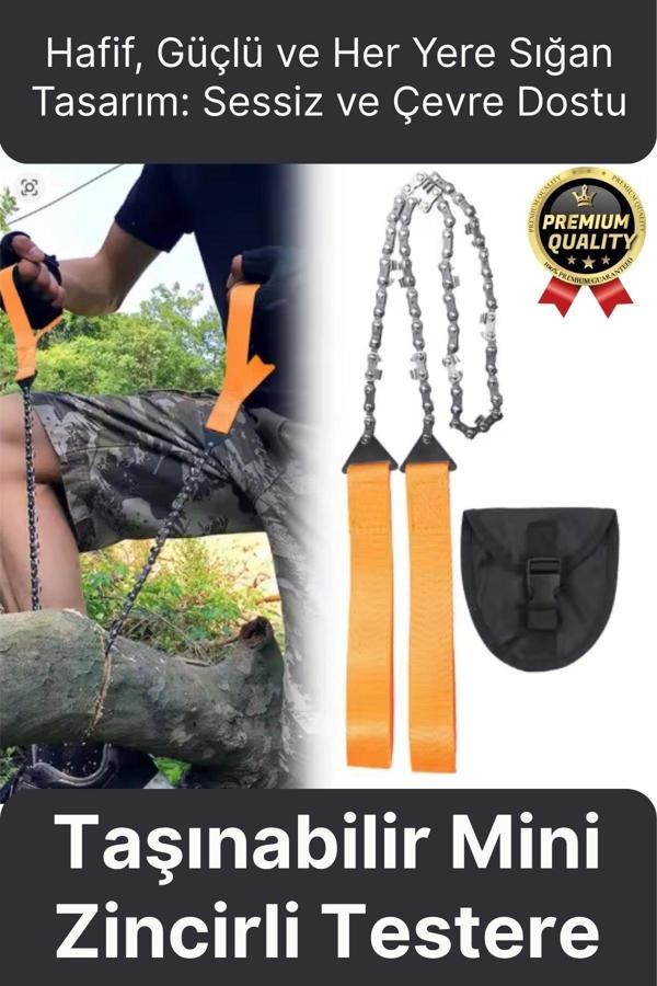 Çok Amaçlı Saplı Taşınabilir Güçlü Dayanıklı Ergonomik Hafif Çantalı Mini Manuel Zincirli Testere - Image 1