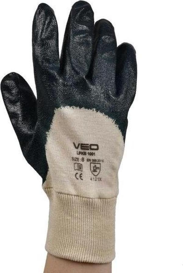 Veo 1001 Yarım Nitril Kaplı İş Eldiveni (12 çift) - Image 1
