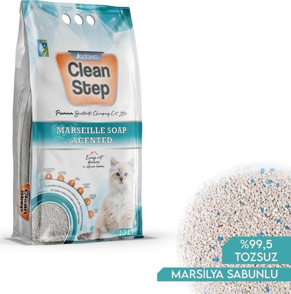 jadawa Clean Step Kokusuz (PARFÜMSÜZ) Topaklanan Ince Tane Bentonit Kedi Kumu 10 Lt - Image 1