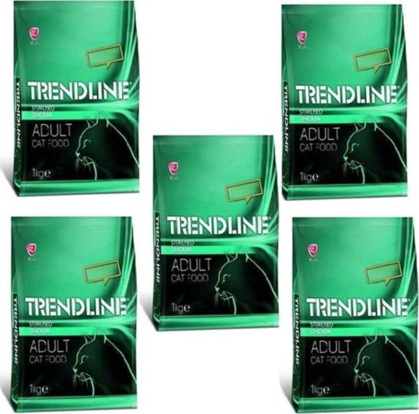 Trendline Sterilised Tavuklu Kısır Kedi Maması - 1 kg x 5 Adet - Image 1