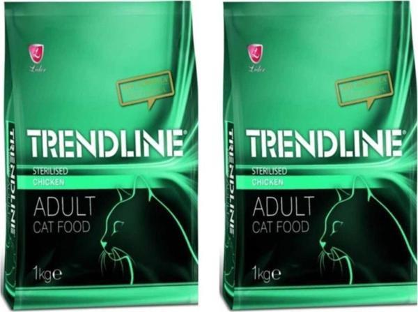 Trendline Sterilised Tavuklu Kısır Kedi Maması 1 kg 2'li Set - Image 1
