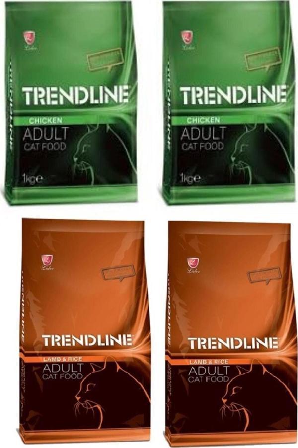 Trendline Tavuklu-Kuzu Etli Kedi Maması 1000 gr X 4 kg - Image 1