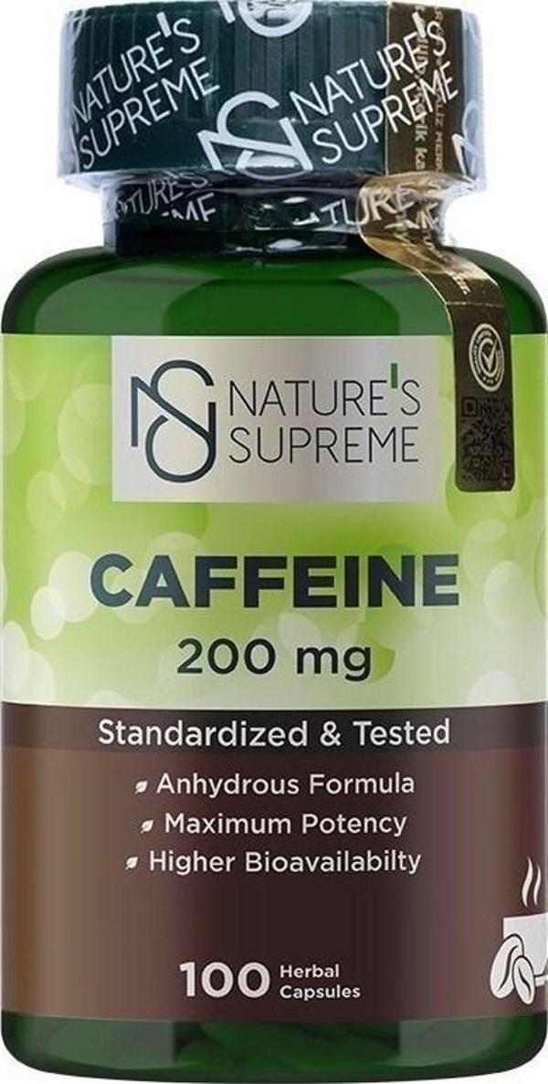 Nature's Supreme Caffeine 200 mg 100 Kapsül - Image 1