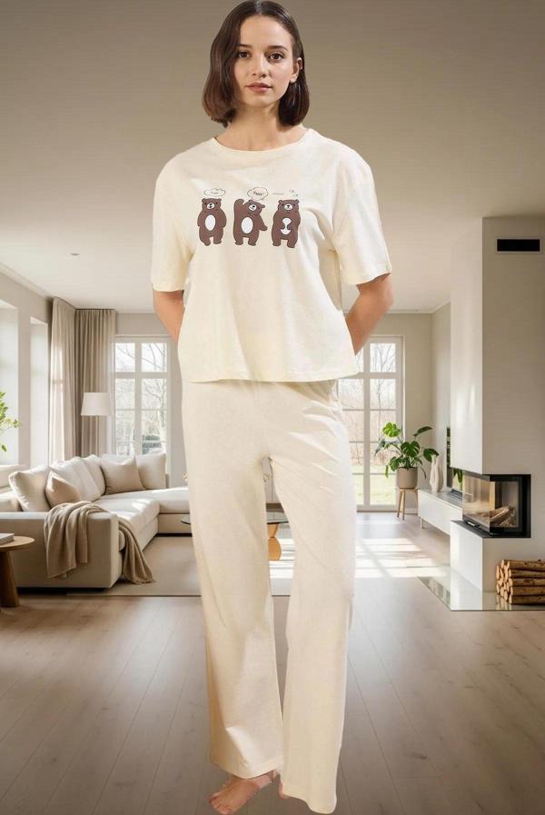 Pamuklu Pijama Takımı Rahat Regular Kalıp Boru Paça Kaliteli İşçilik - Image 1