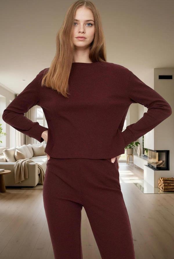 Rahat Kalıp 2'li Pijama Takımı Kaşkorse Örme Pamuklu Özel Tasarım Premium Kalite - Image 1
