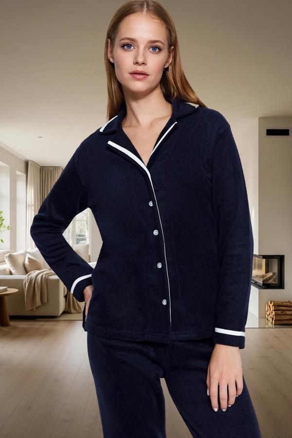 Rahat Uyku İçin Polar Pijama Takımı Sıcak Yumuşak Şık Görünüm Modern Stil - Image 1