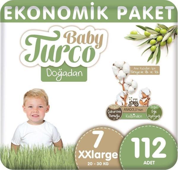 Baby Turco Doğadan Bebek Bezi Ekonomik Paket Xxlarge 7 Numara 112 Adet - Image 1