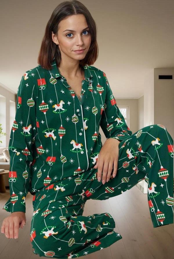 Yılbaşı Temalı Pamuklu Pijama Takımı Rahatlık ve Şıklık Bir Arada Premium Kalite Şık Görünüm - Image 1