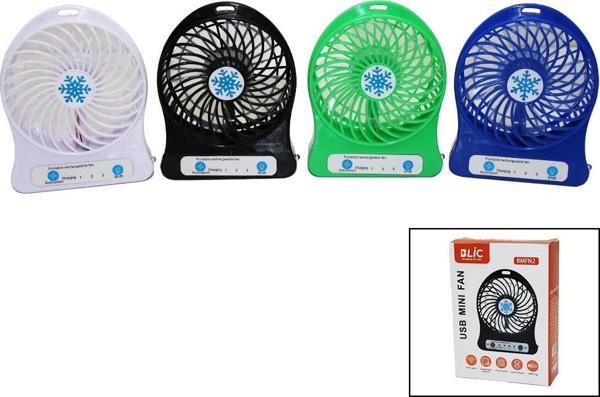 Mini Fan Usb Şarjlı Masa Üstü Mini Vantilatör - Image 1