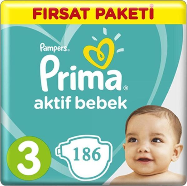 Prima 3 Beden Numara Midi 6-10 kg 186 Adet Bebek Bezi - Image 1