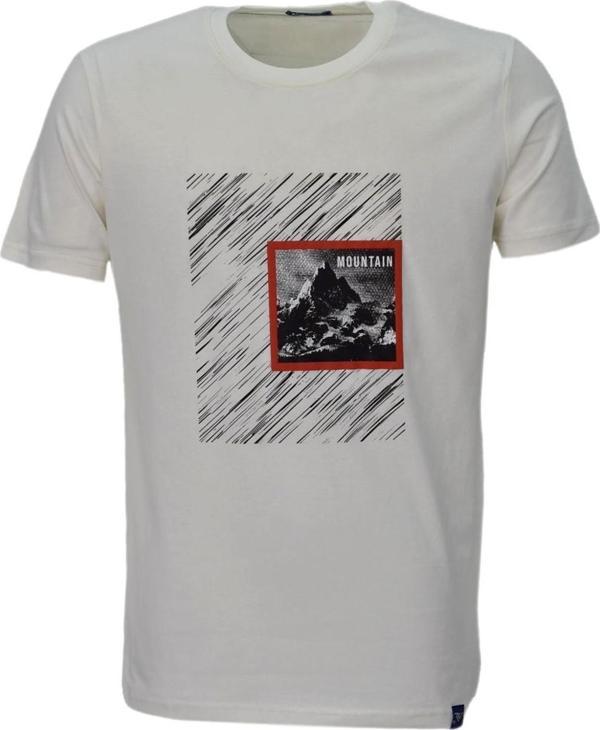 Erkek Sıfır Yaka Pano Baskılı Tişört BGL-ST03832 - Image 1